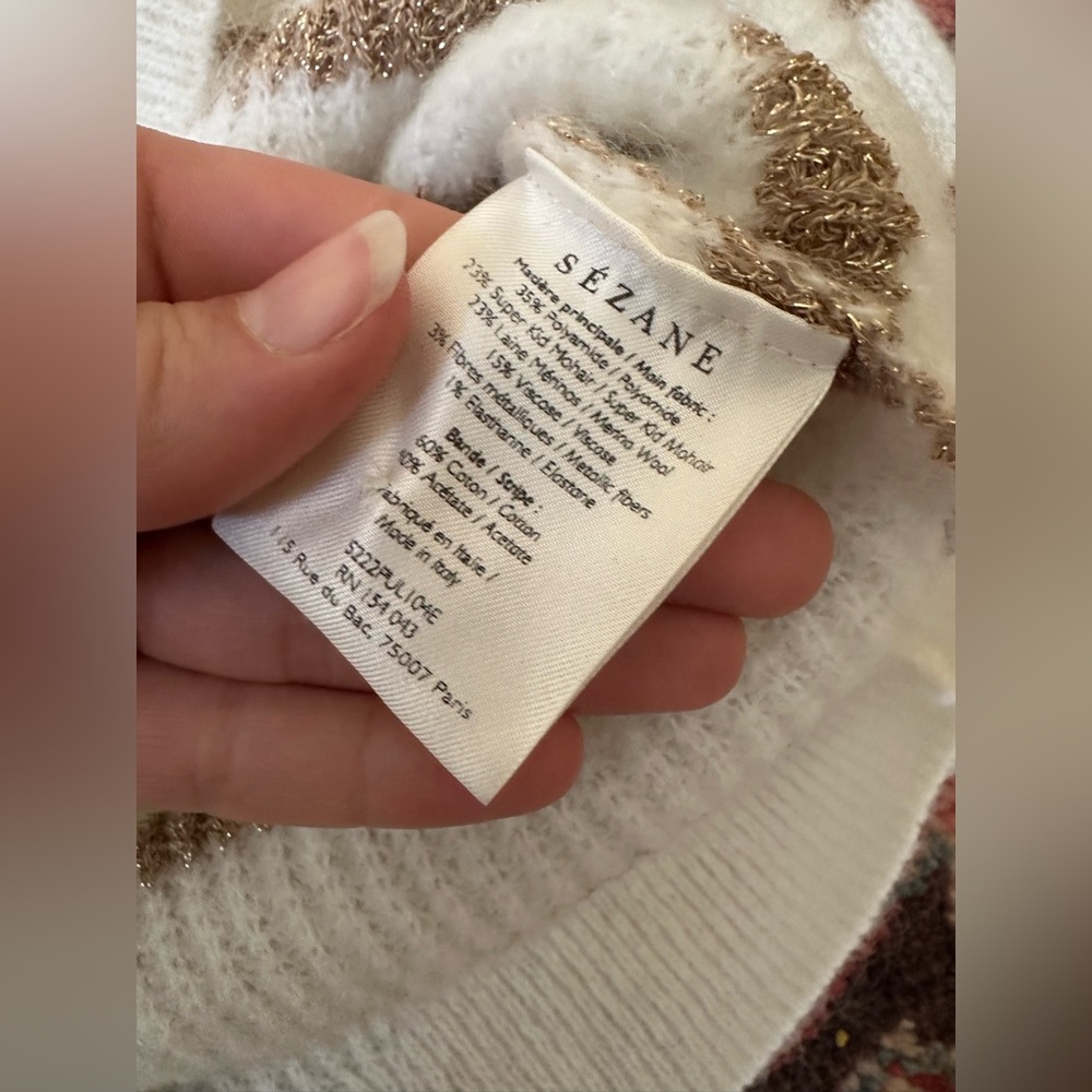 Sezane Trudy Ecru / Gold Jumper— Size XS - Picture 8 of 10